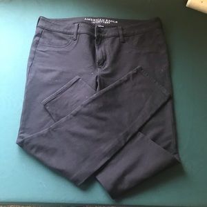 Size 12xlong black knit ae jeggings